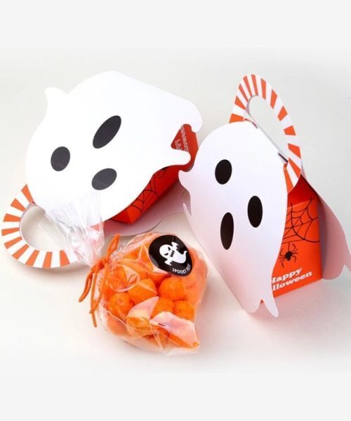 bonbonnière fantôme en carton blanc pour Halloween