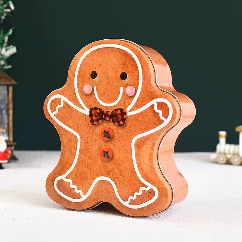 bonbonnière pain d'épice en métal forme de bonhomme
